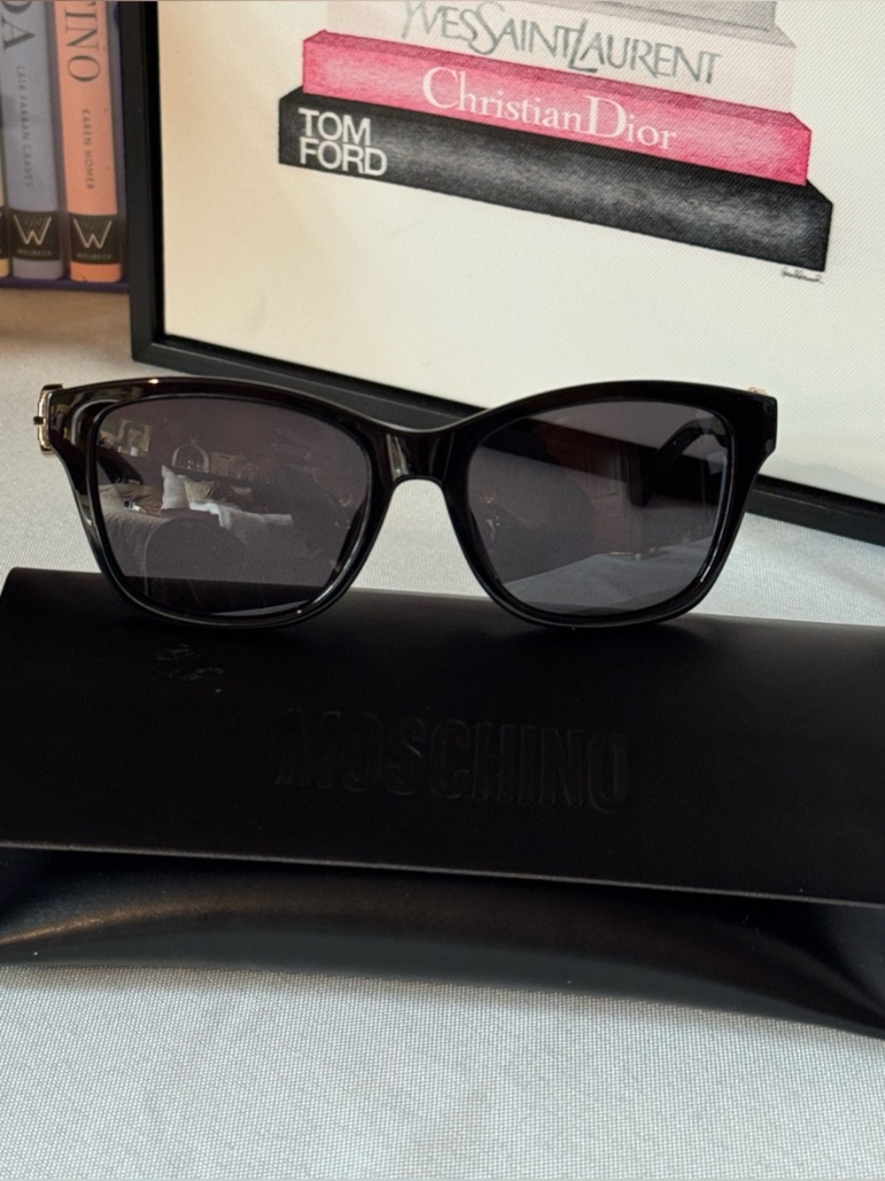Moschino Black Sunglasses with Black Lenses